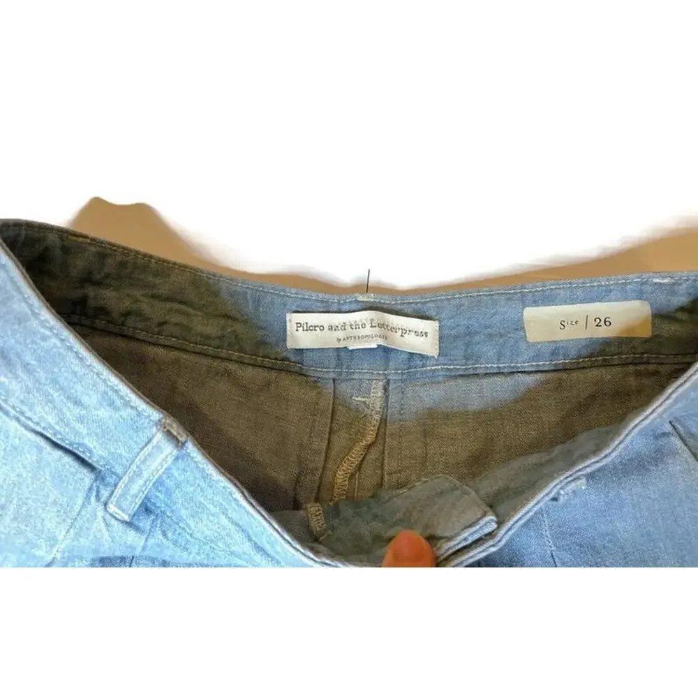 Pilcro and the Letterpress Mina Wide Leg Culottes Denim Shorts Size 26 NWT $98 - Picture 5 of 9